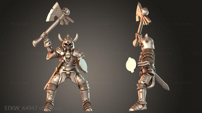 Military figurines (Skeleton Horde Horsemen Champion, STKW_64947) 3D models for cnc