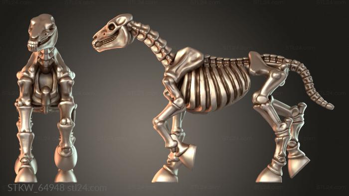Military figurines (Skeleton Horde Horsemen Horse, STKW_64948) 3D models for cnc