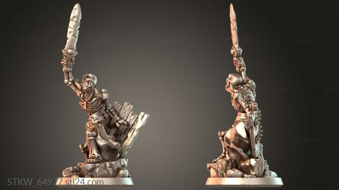 Military figurines (Skeleton Necrotic, STKW_64977) 3D models for cnc
