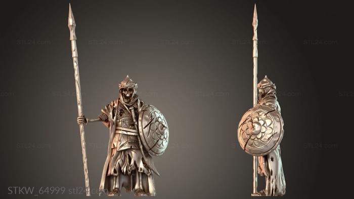 Military figurines (Skeleton Spearman, STKW_64999) 3D models for cnc