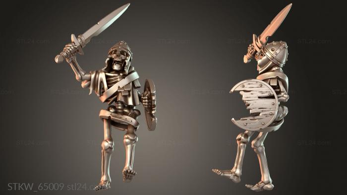 Military figurines (SKELETON WARRIOR, STKW_65009) 3D models for cnc