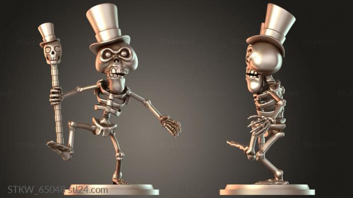 Military figurines (Skeley bones multi colour black, STKW_65048) 3D models for cnc