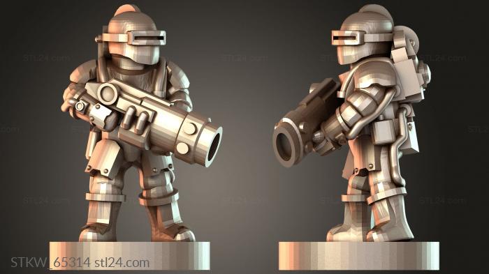 Military figurines (Solar Elite Rifles Entrenched, STKW_65314) 3D models for cnc