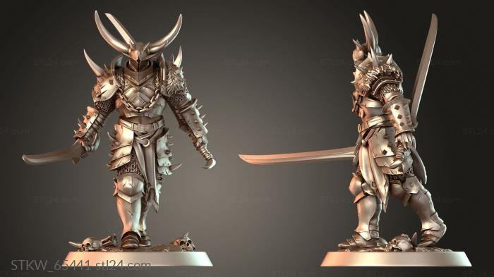 Military figurines (Soldier Dual Sword Walk, STKW_65441) 3D models for cnc