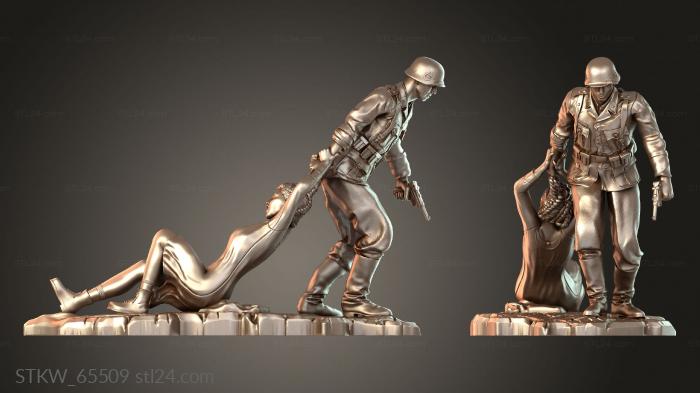 Military figurines (Soldiers Germany and the Soviet Union Soldier Woman, STKW_65509) 3D models for cnc