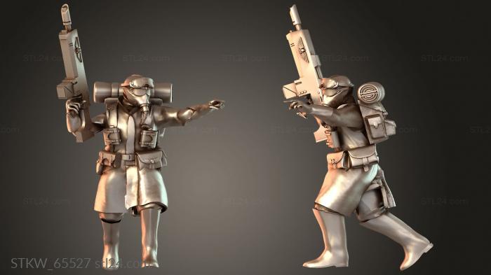 Soldiers Moving Guard Lasgun Watchful
