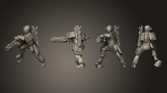 Military figurines (gattling gun guy, STKW_6584) 3D models for cnc