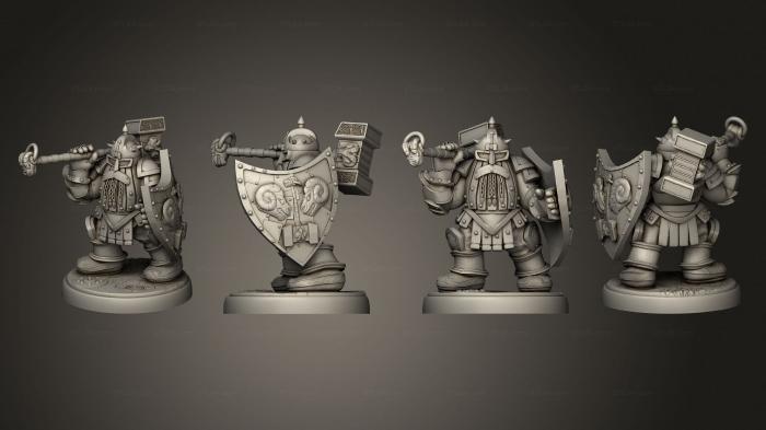 Military figurines (Gear town Steel Dwarf Shield v 1, STKW_6606) 3D models for cnc