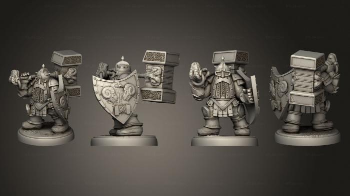 Military figurines (Gear town Steel Dwarf Shield v 2, STKW_6607) 3D models for cnc