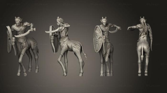 Military figurines (Giraffe Centaur Sword Shield Large, STKW_6702) 3D models for cnc
