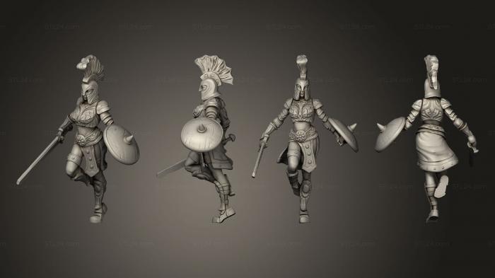 Military figurines (Gladiator Female Running, STKW_6706) 3D models for cnc