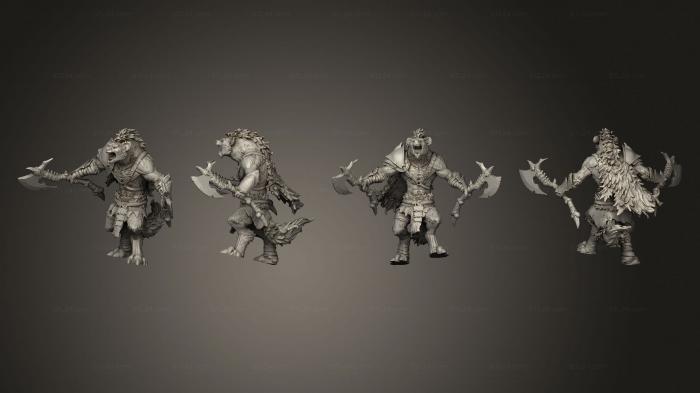Military figurines (Gnoll Tribe Axes, STKW_6722) 3D models for cnc