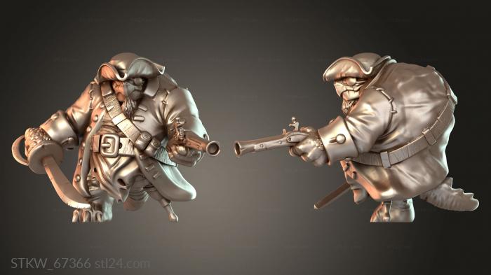 Military figurines (Tortle Pirate, STKW_67366) 3D models for cnc