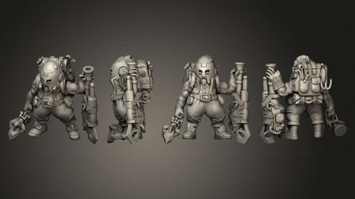 Military figurines (Gnome Artificer Pose 2 Modular, STKW_6738) 3D models for cnc