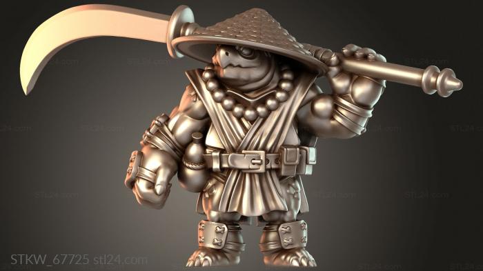 Military figurines (Turtle Polearm Fighter, STKW_67725) 3D models for cnc