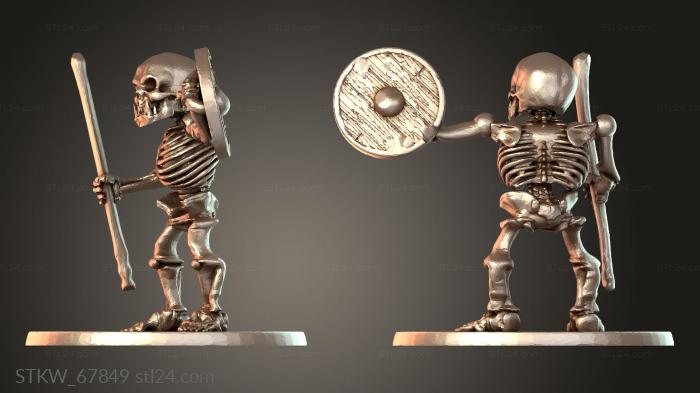 Military figurines (Undead Orc Skeleton Ragstaff, STKW_67849) 3D models for cnc