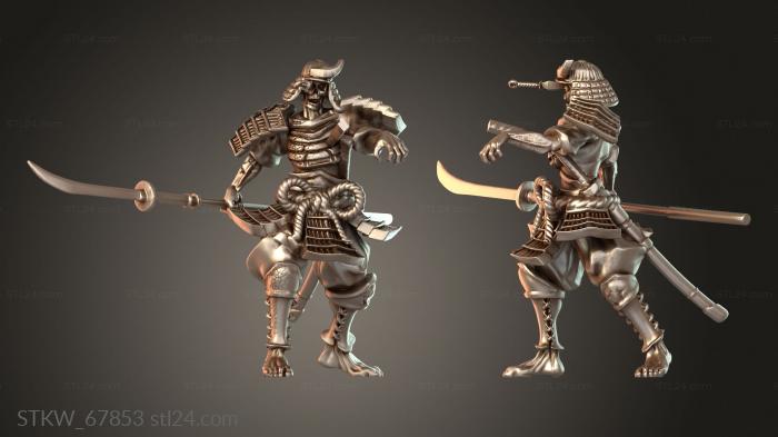 Undead Samurai Spearman Walking