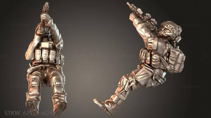 Military figurines (US Rangers Standing Aiming Firing, STKW_67950) 3D models for cnc