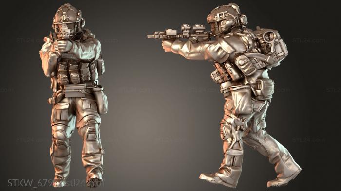 Military figurines (US Rangers Walking Aiming, STKW_67952) 3D models for cnc