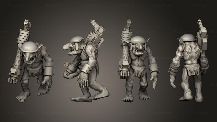 Military figurines (Goblin Gunners D 1, STKW_6798) 3D models for cnc