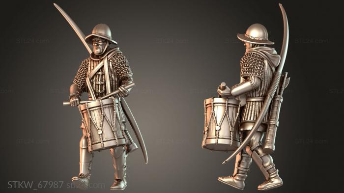 Military figurines (Vale Archer Musician, STKW_67987) 3D models for cnc