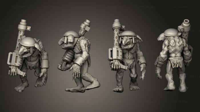 Military figurines (Goblin Gunners D 2, STKW_6799) 3D models for cnc