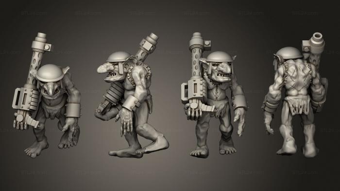 Military figurines (Goblin Gunners D 3, STKW_6800) 3D models for cnc