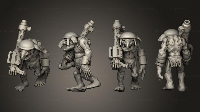Military figurines (Goblin Gunners D 4, STKW_6801) 3D models for cnc