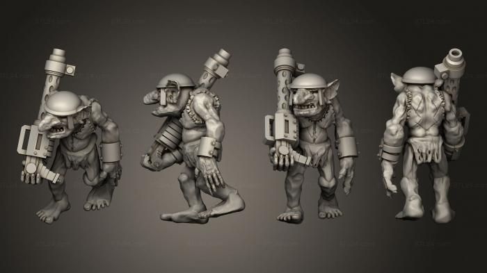 Military figurines (Goblin Gunners D 5, STKW_6802) 3D models for cnc