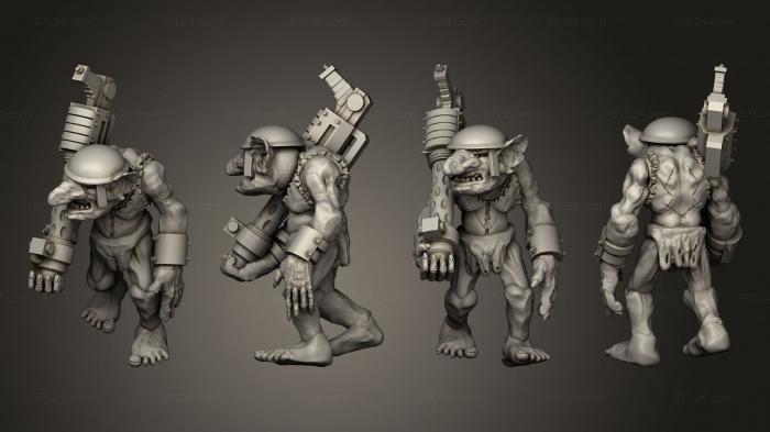 Military figurines (Goblin Gunners D 6, STKW_6803) 3D models for cnc