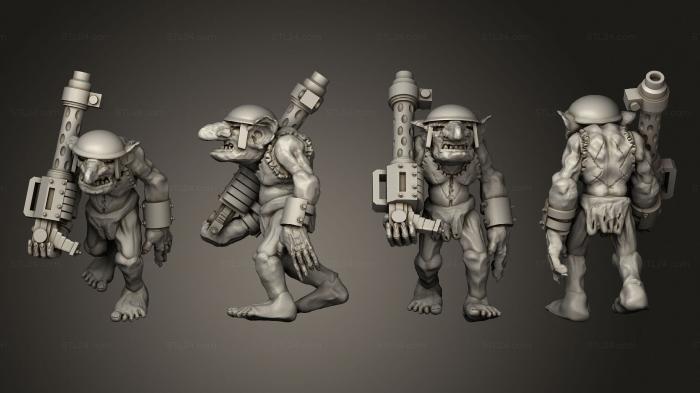 Military figurines (Goblin Gunners D 7, STKW_6804) 3D models for cnc