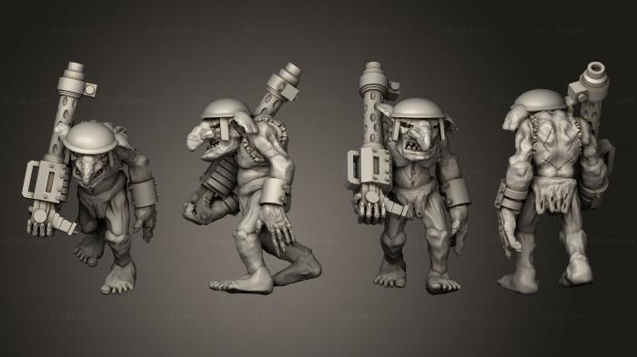 Military figurines (Goblin Gunners D 8, STKW_6805) 3D models for cnc