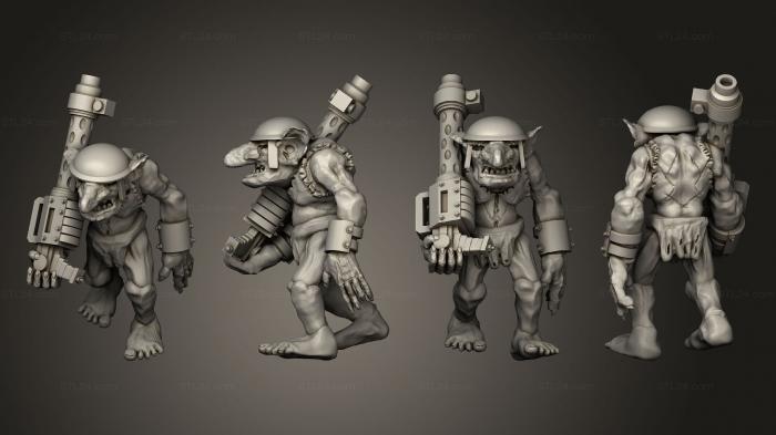 Military figurines (Goblin Gunners D 10, STKW_6807) 3D models for cnc