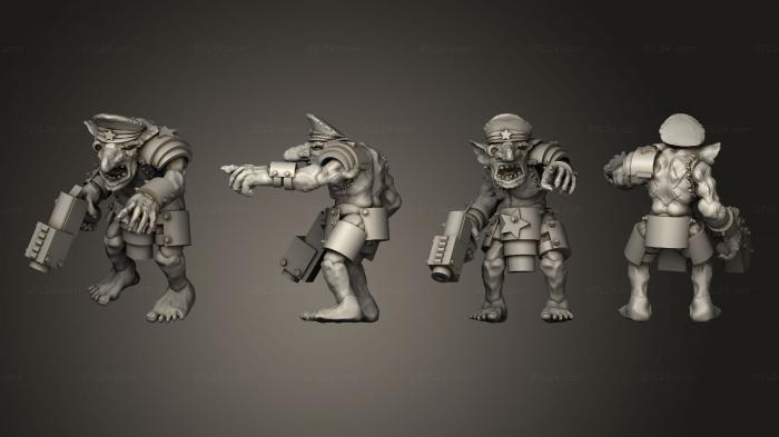 Military figurines (Goblin Gunners D Veteran, STKW_6808) 3D models for cnc