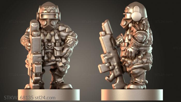 Military figurines (Vertruvian Dragoon Watcher, STKW_68135) 3D models for cnc