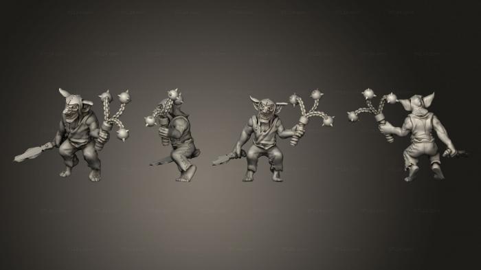 Military figurines (Goblin Tribe Flail, STKW_6845) 3D models for cnc