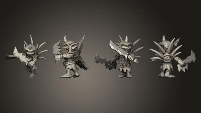 Military figurines (Goblin with Swords, STKW_6868) 3D models for cnc