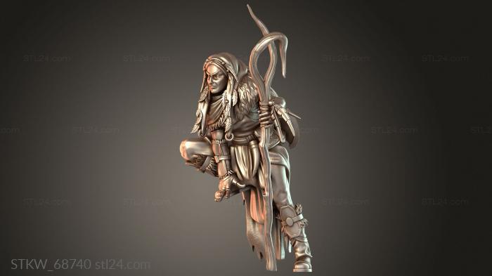 Military figurines (Warrior Code Druid, STKW_68740) 3D models for cnc