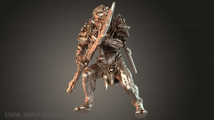 Military figurines (Warrior Greataxe Overlord, STKW_68764) 3D models for cnc