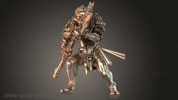 Military figurines (Warrior Halberd Elite, STKW_68769) 3D models for cnc