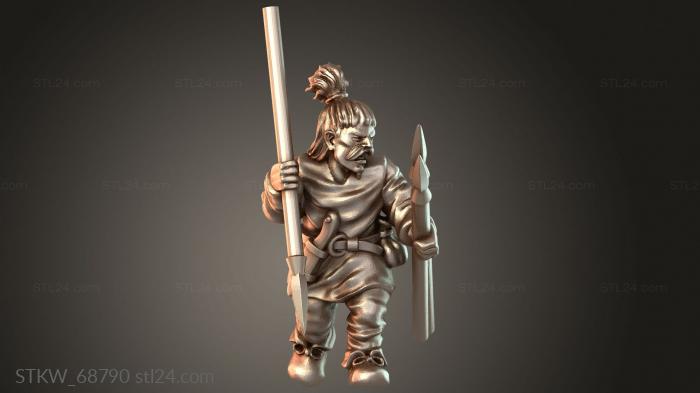 Military figurines (Warrior Javelin Skirmisher, STKW_68790) 3D models for cnc