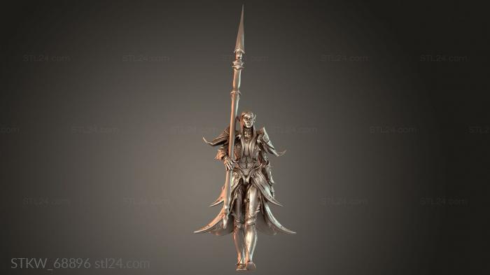 Military figurines (Warrior Spear Wielder, STKW_68896) 3D models for cnc
