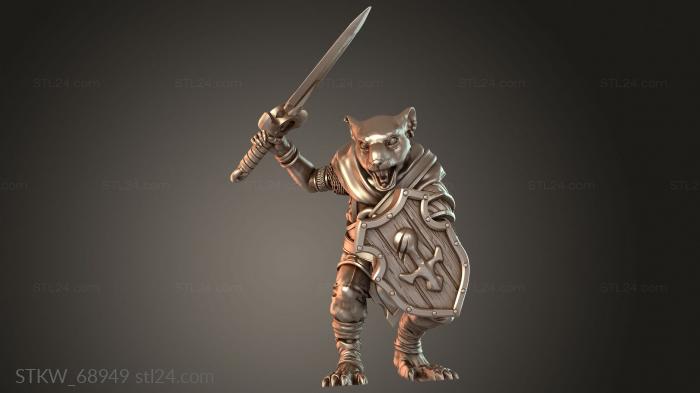 Military figurines (Warrior Sword Charger, STKW_68949) 3D models for cnc