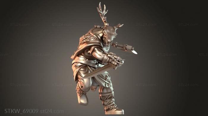 Military figurines (Warriors Barbarian Champion, STKW_69009) 3D models for cnc