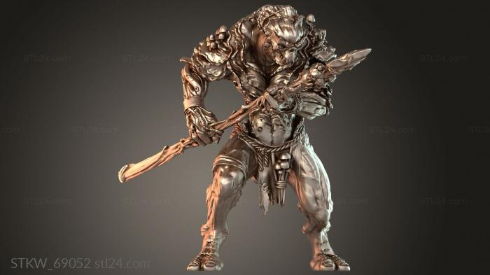 Military figurines (Warriors Spear Zealot, STKW_69052) 3D models for cnc