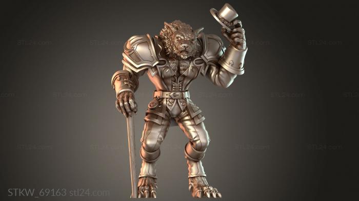 Military figurines (Werewolf Gentleman Duelist, STKW_69163) 3D models for cnc