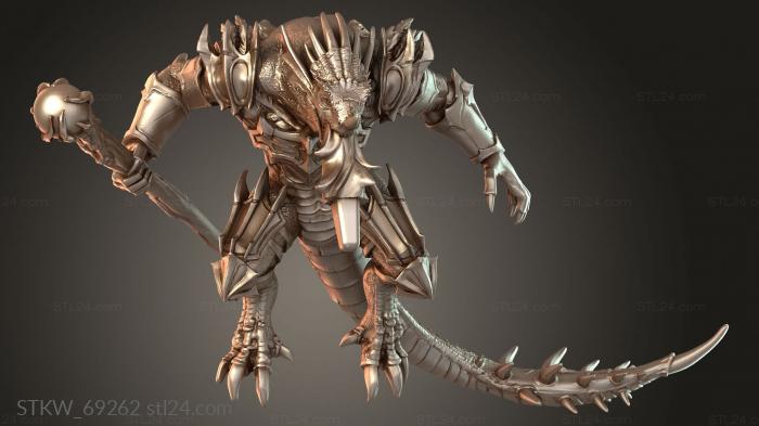 Military figurines (Winged Half-Dragon Firebreather Awakened, STKW_69262) 3D models for cnc