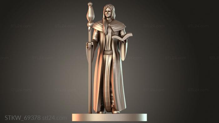 Military figurines (Wizards Human Wizard with Bat Companion, STKW_69378) 3D models for cnc
