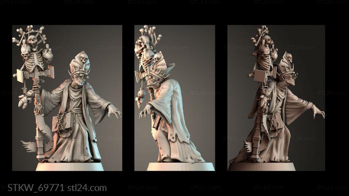 Skeleton Bishop Figurine 3d STL model