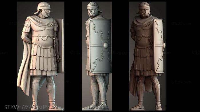 Soldier holding square shield 3d STL model